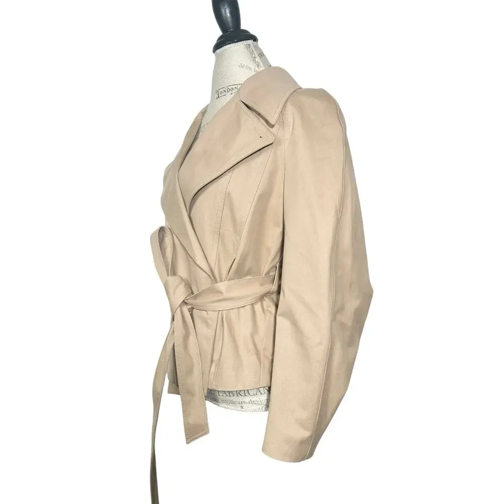Banana Republic | Women | Beige Chic Cape Back Belted Short Trench Coat | Small - Picture 4 of 16